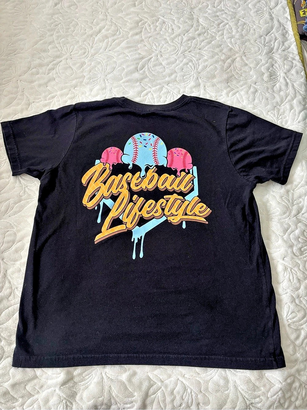 RSBLLIFESTYLE 101 Baseball Lifestyle 101 Boys Youth Large Black Graphic Tee